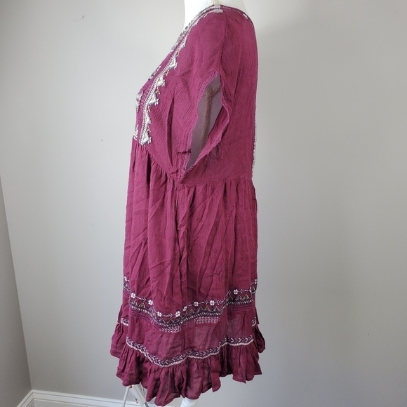 Free People Embroidered Tunic Dress Boho Festival - Picture 8 of 13